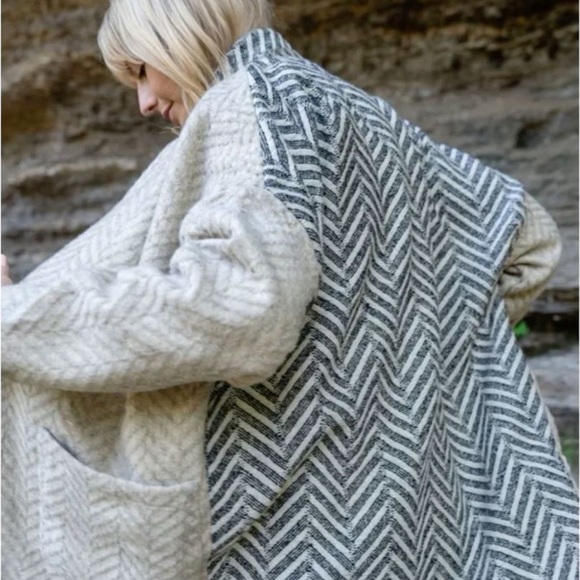 Liz Alig Jackets & Blazers - Portuguese Wool Pieper Coat in Neutral Mix-Match Hereingbone